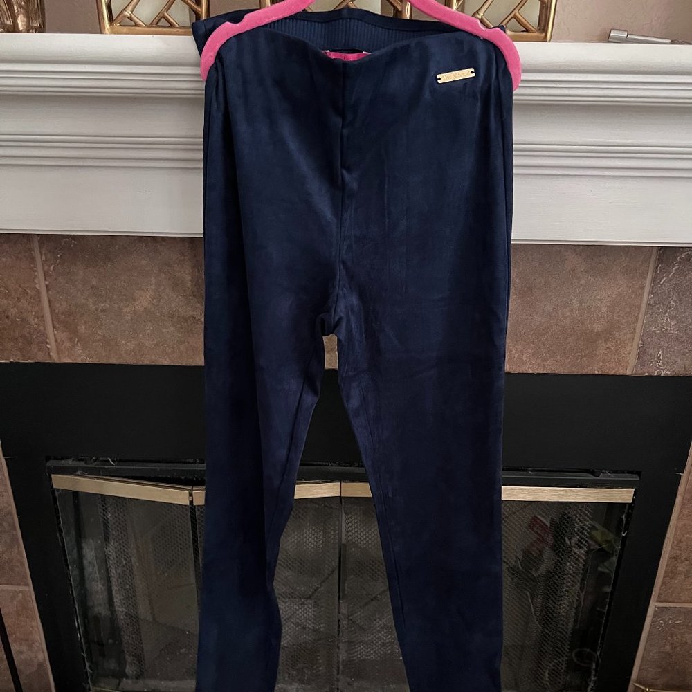 Size 00 Lilly Pulitzer Navy Suede Pull On Dress Pants
